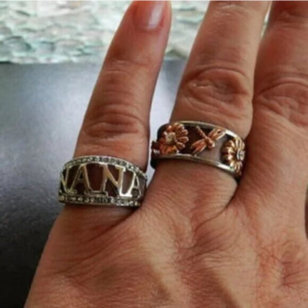 Nana Rhinestone Ring • Sparkling Silver Plated Grandmother & Nana Gift • Sz 6.5 - Picture 5 of 6